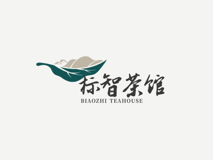 文艺中式茶楼茶叶logo设计