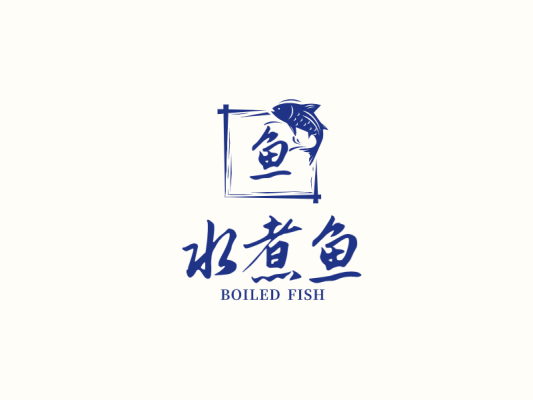创意手绘鱼餐饮logo设计