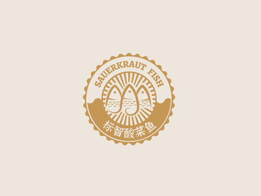 创意徽章餐饮鱼logo设计