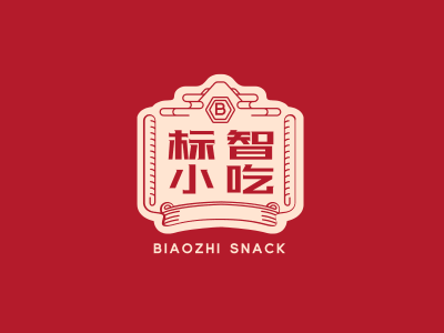 中式国潮餐饮徽章logo设计