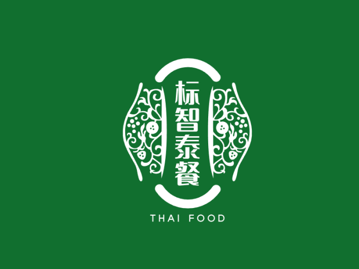 创意藤曼徽章餐厅logo设计