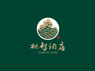 简约文艺新中式酒店logo设计