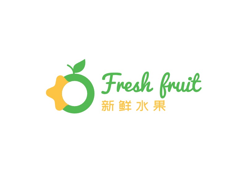 绿色清新卡通水果logo公司logo设计