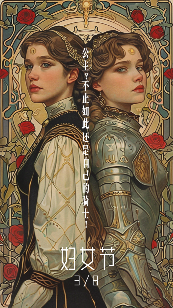 妇女节海报 做自己的骑士与公主