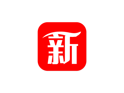 红底白字新闻咨询新媒体平台app图标logo设计