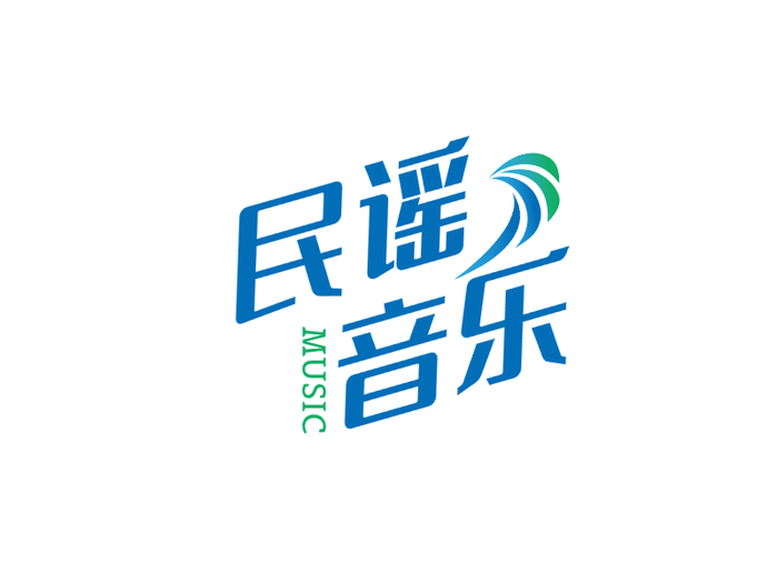 藍綠色清新文藝音樂logo設計