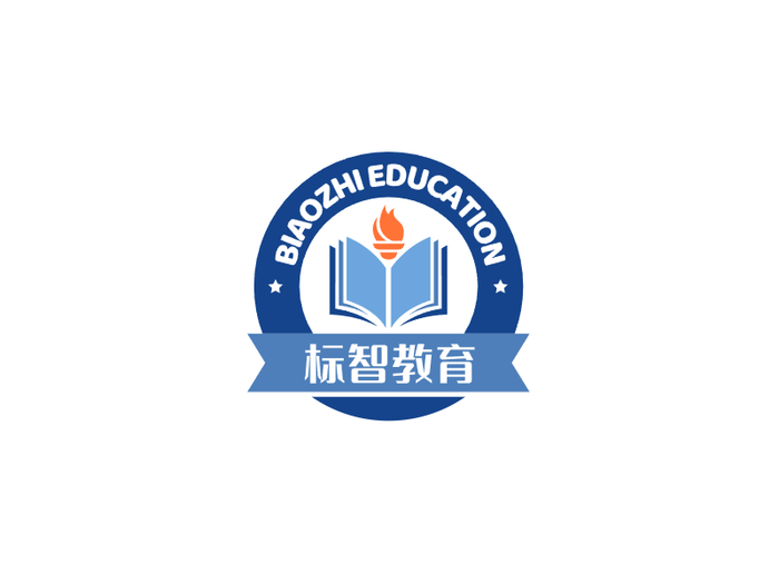 简约教育学校徽章logo设计