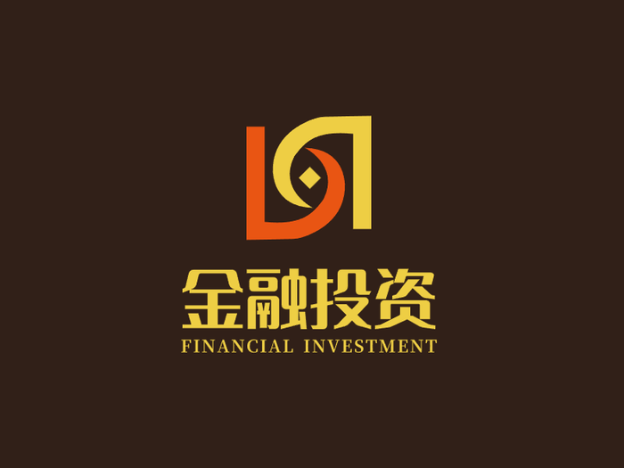 黄色红色链条简约大气金融钱币logo设计