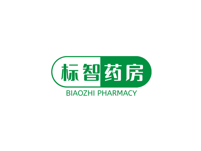 简约药房徽章logo设计