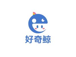 好奇鲸店铺标志设计