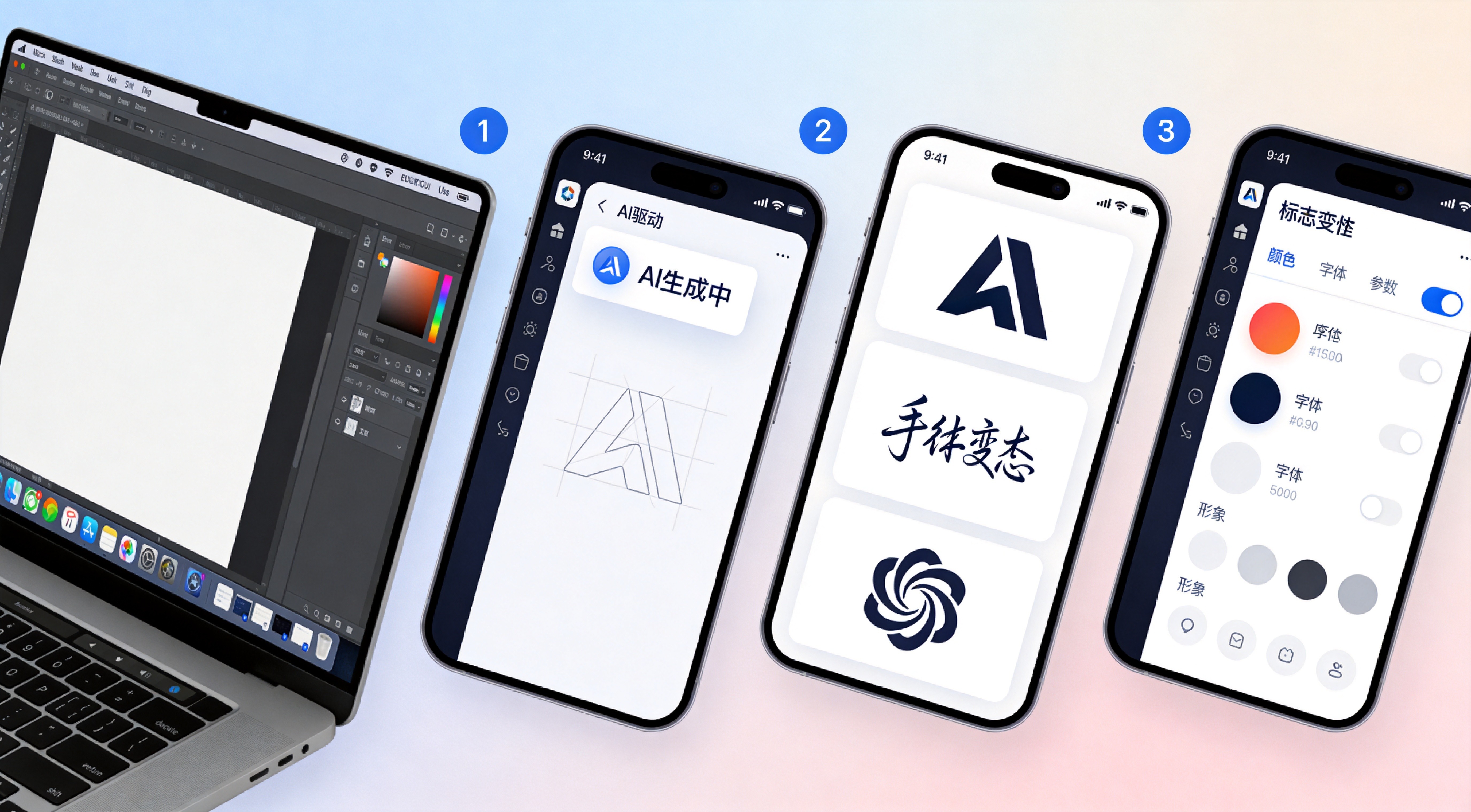 AI Logo设计工具生成过程