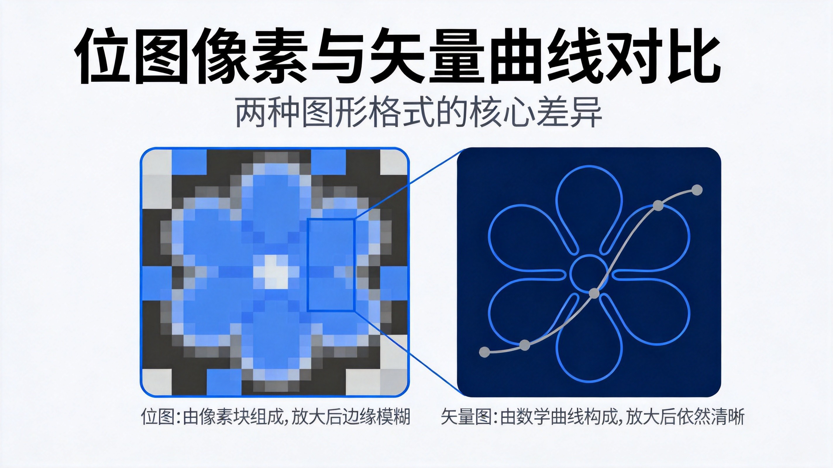 位图与矢量对比示意图